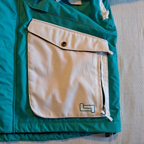 SMS men's size Large Aqua & white ski or snowboard jacket, Wind  & waterproof - Picture 16 of 16